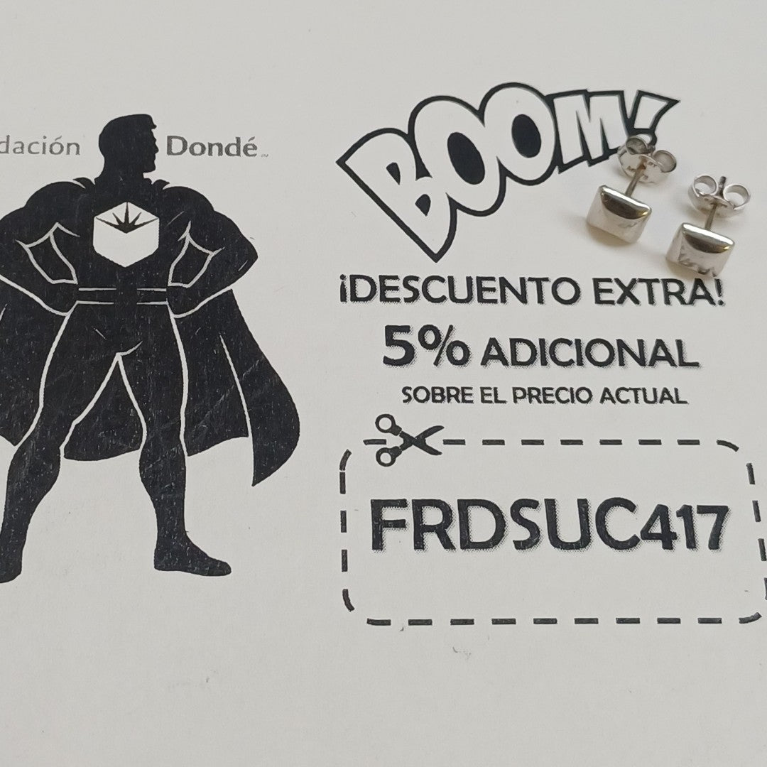 10175BRO00000B622 FRD5 BROQUEL DE CUADRADO INFLADO O/B ORO 14K 1.2GRS (NUEVO)