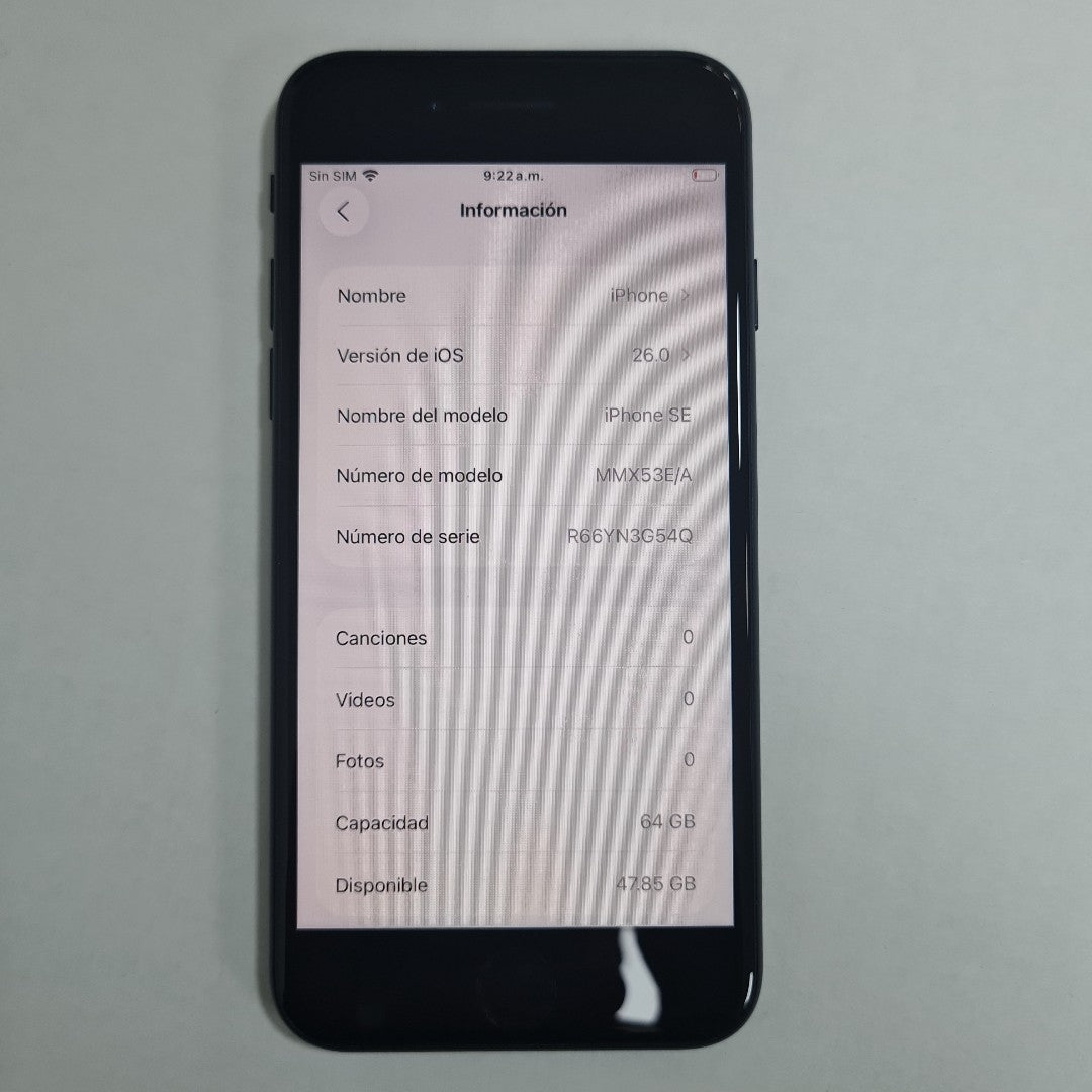CELULAR APPLE IPHONE SE 3 A2595 64 GB 4 GB RAM (SEMINUEVO)