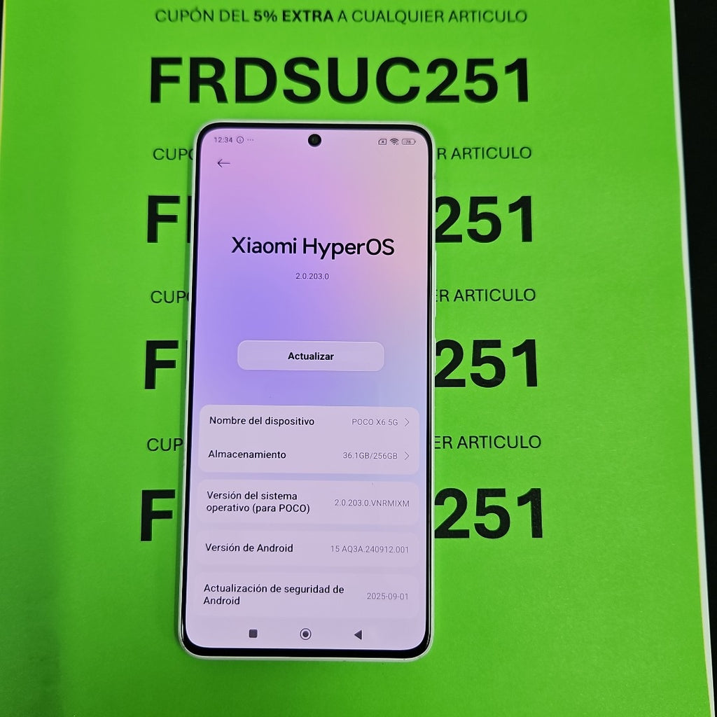 CELULAR XIAOMI POCO X6 23122PCD1G (2024) 256 GB 8 GB RAM (SEMINUEVO)
