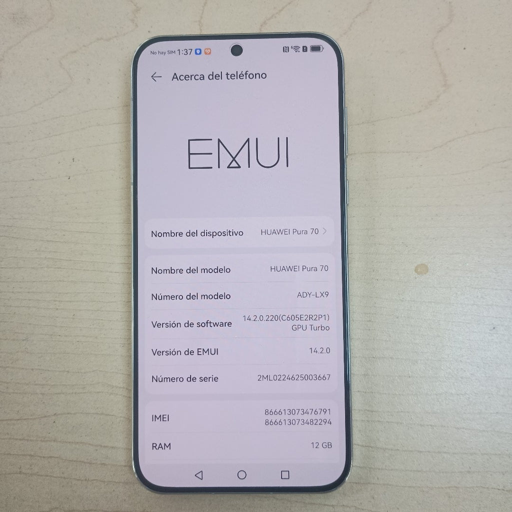 CELULAR HUAWEI PURA 70 ADY-LX9 (2024) 256 GB 12 GB RAM (SEMINUEVO)