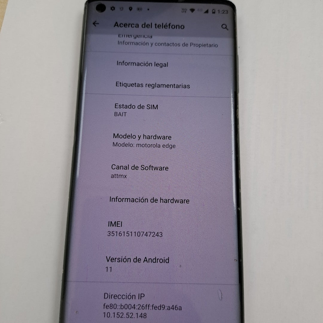 CELULAR MOTOROLA EDGE 30 5G XT2203-1 (2022) 128 GB 8 GB RAM (SEMINUEVO)