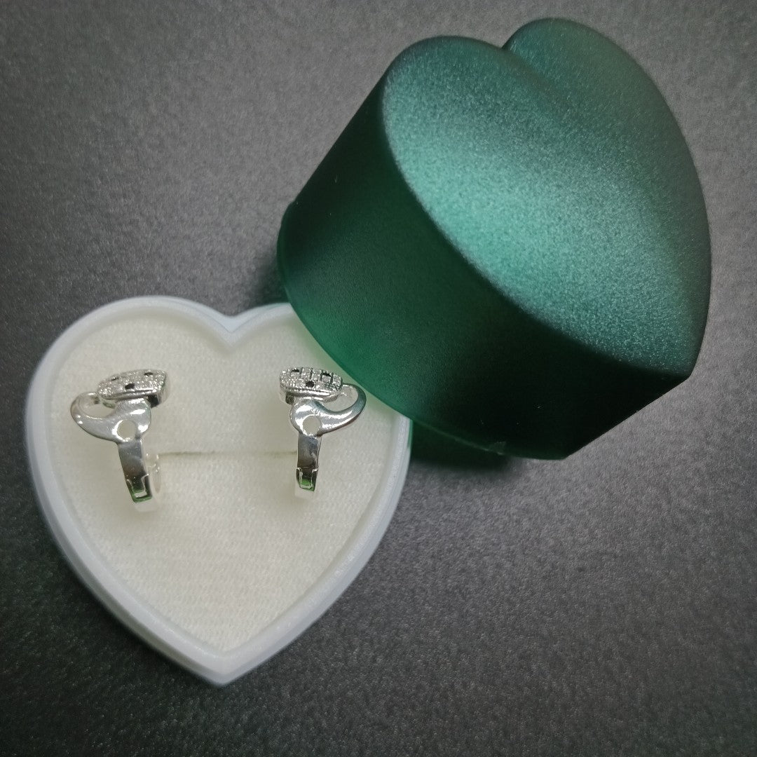 ARRACADAS HUGGIE MOTIVO GATO PLATA .925 2.9G (NUEVO)