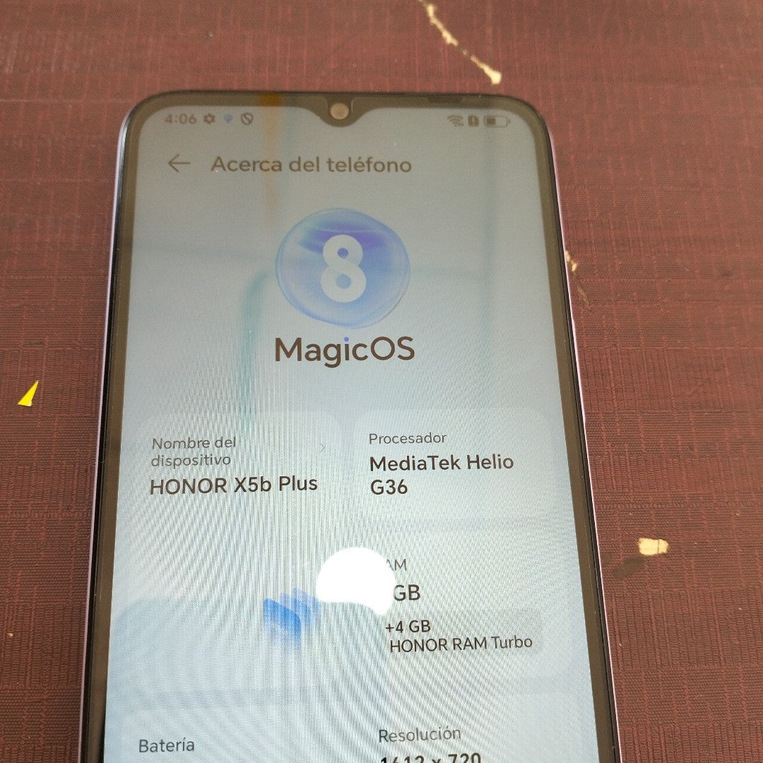 CELULAR HONOR X5B PLUS GFY-LX3 (2024) 256 GB 4 GB RAM (SEMINUEVO)