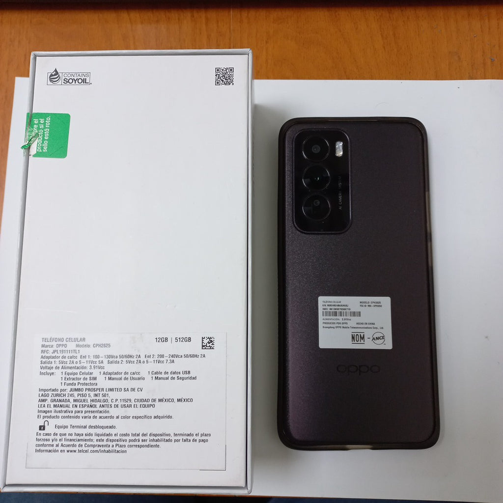 CELULAR OPPO   RENO12 5G CPH2625 (2024) 512 GB 12 GB RAM (SEMINUEVO)