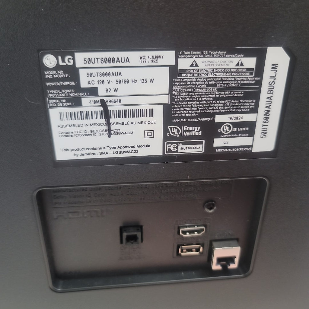 PANTALLA LG 50UT8000AUA (2024) 50" LED 4K (SEMINUEVO)