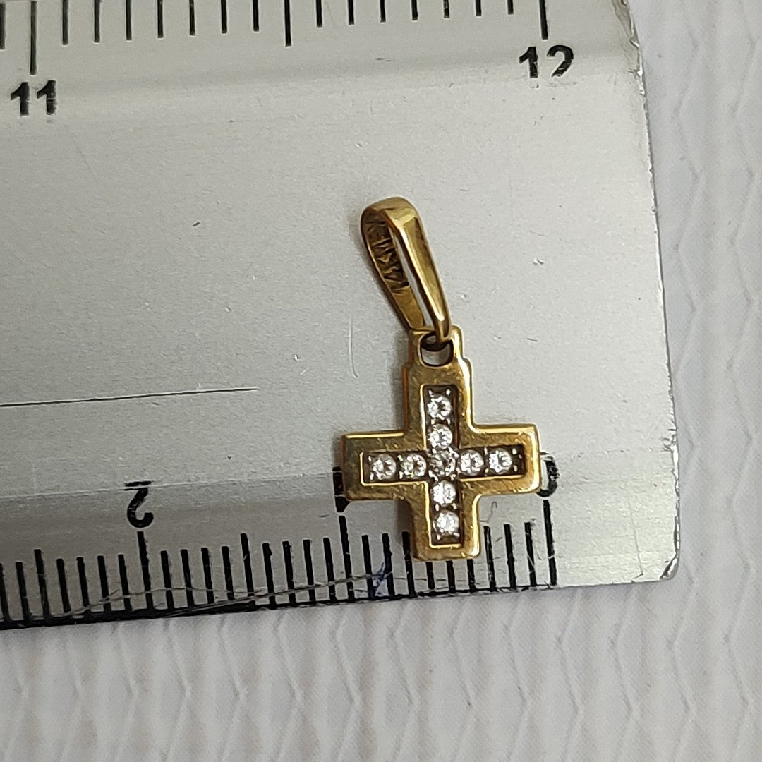 K1 0,90 GRMS 14 K ESPECIFICACIONES COMPLEMENTARIAS CRUZ C CIRC ORO 14K (SEMINUEVO)