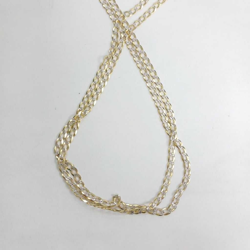 CADENAS BARBADA DIAMANTADA ORO 14K 4.4 (NUEVO)