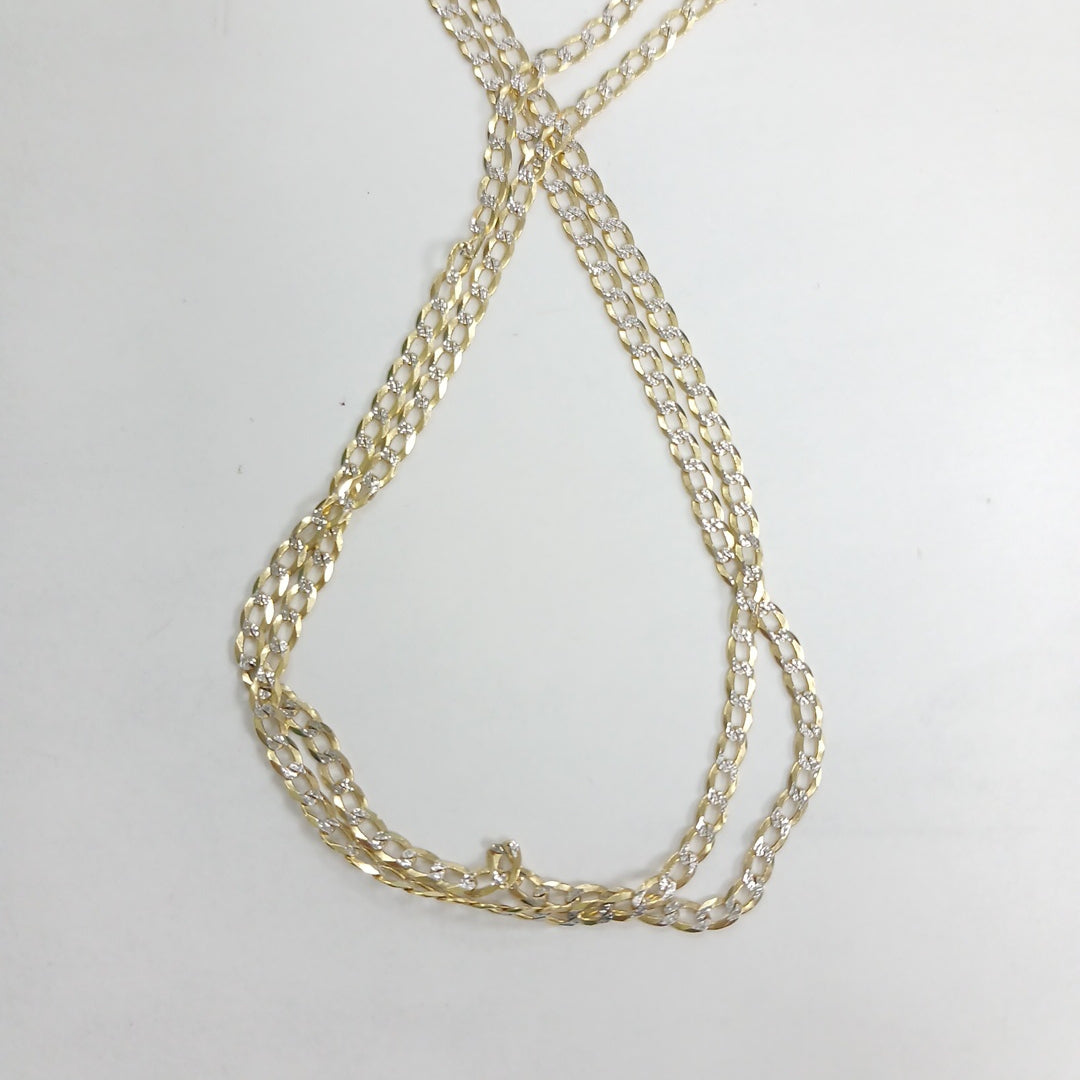 CADENAS BARBADA DIAMANTADA ORO 14K 4.4 (NUEVO)