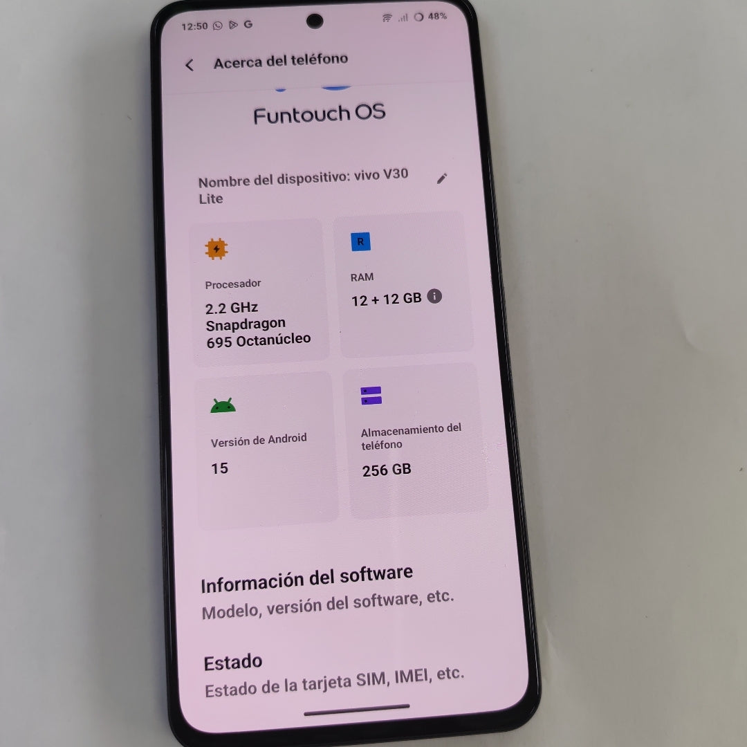 CELULAR VIVO V30 LITE V2314 (2023) 256 GB 12 GB RAM (SEMINUEVO)