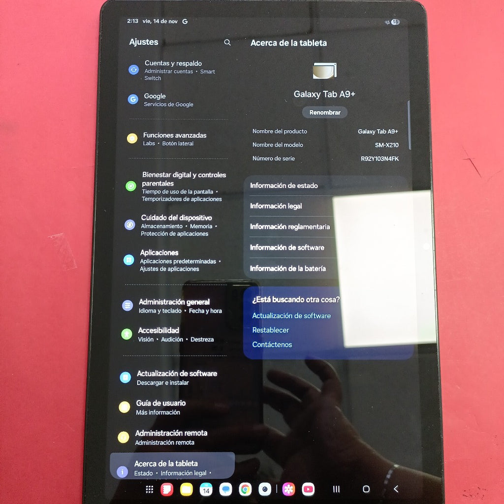 TABLETA SAMSUNG GALAXY TAB A9+ SM-X210 (2023) 128 GB 8 GB RAM (SEMINUEVO)