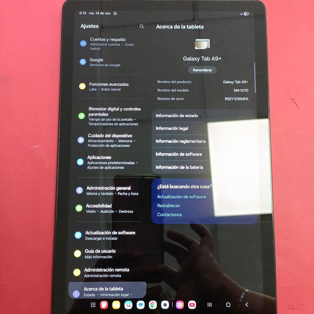 TABLETA SAMSUNG GALAXY TAB A9+ SM-X210 (2023) 128 GB 8 GB RAM (SEMINUEVO)
