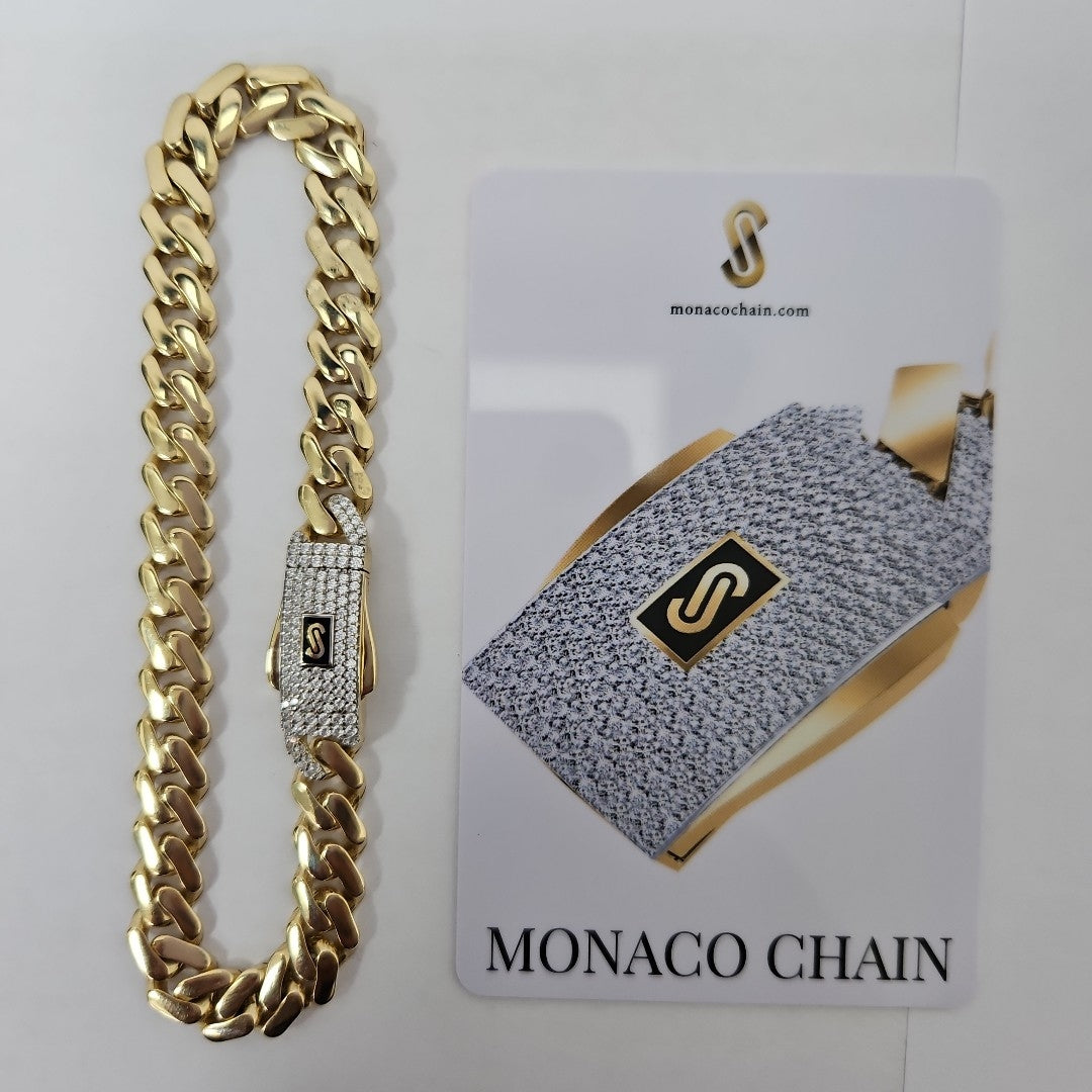 PULSERA CABALLERO MONACO ORO 14K 10.8 (NUEVO)