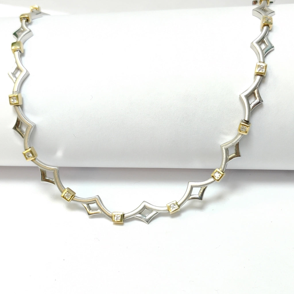 GARGANTILLA. ORO, ORO BLANCO. 14 K 25.8 GRMS (SEMINUEVO)