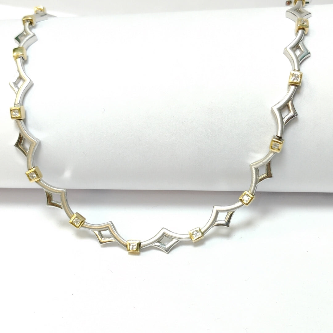 GARGANTILLA. ORO, ORO BLANCO. 14 K 25.8 GRMS (SEMINUEVO)