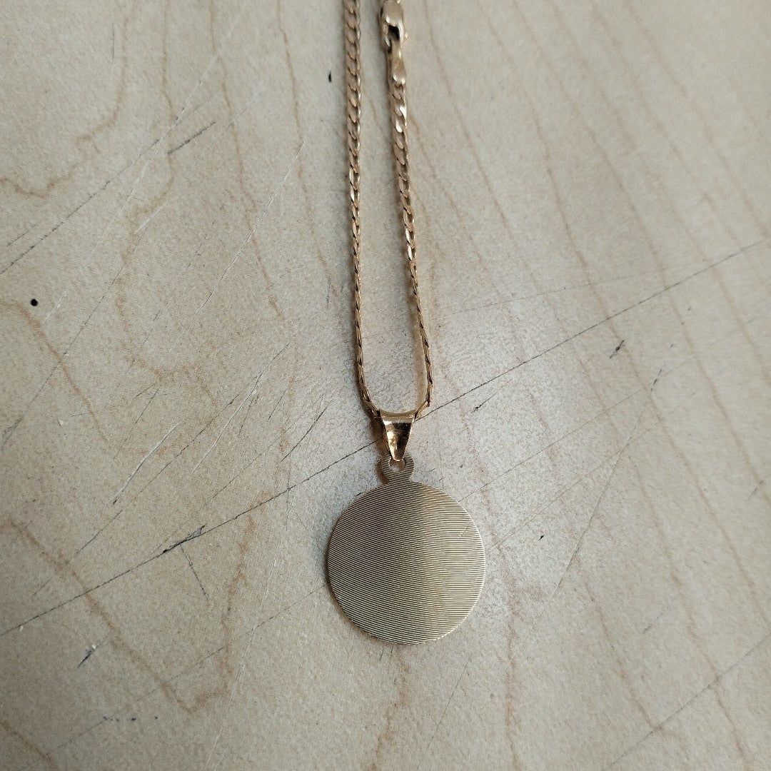 CADENA, MEDALLA RELIGIOSA. ORO. 14 K 4.7 GRMS (SEMINUEVO)