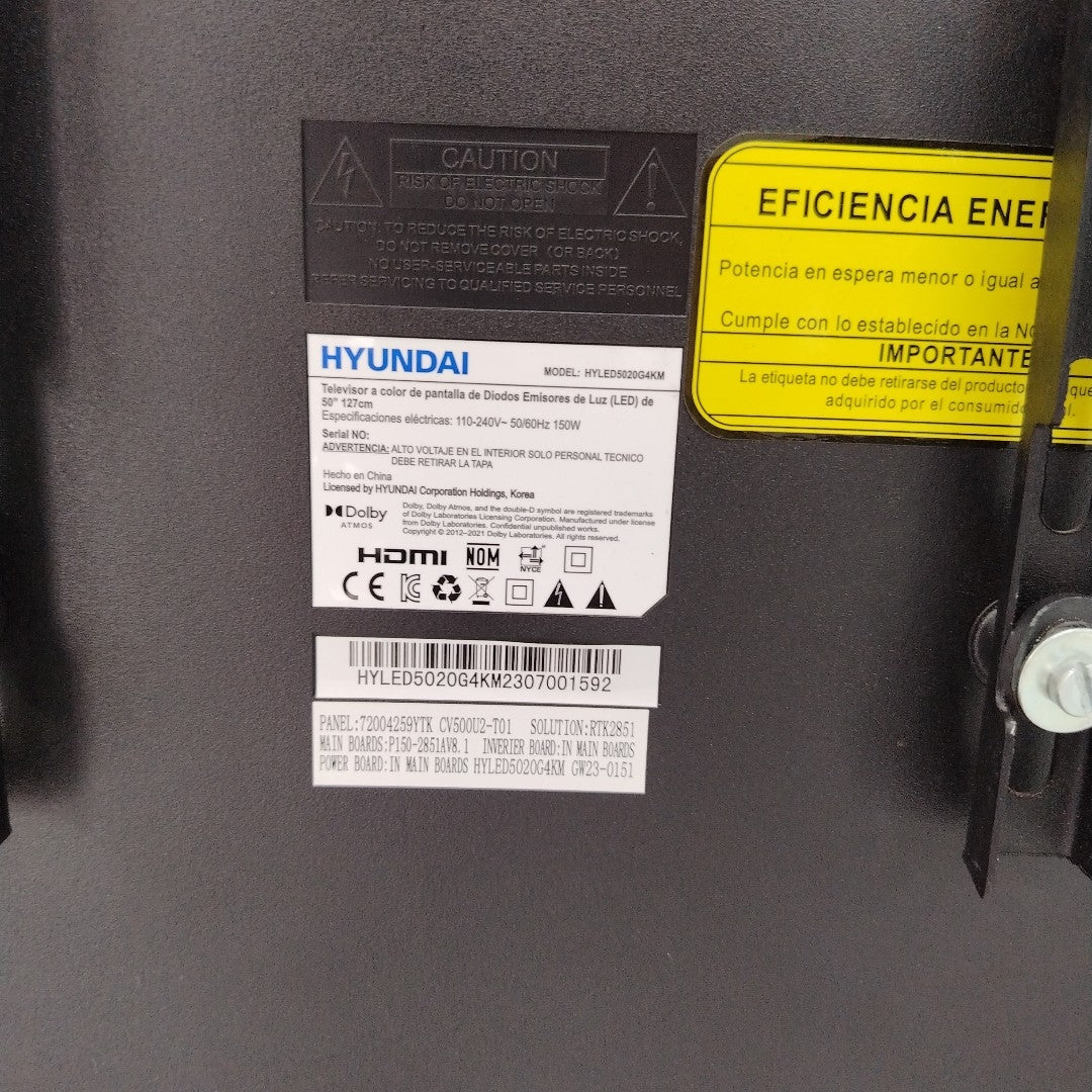 PANTALLA HYUNDAI HYLED5020G4KM 50" LED 4K (SEMINUEVO)