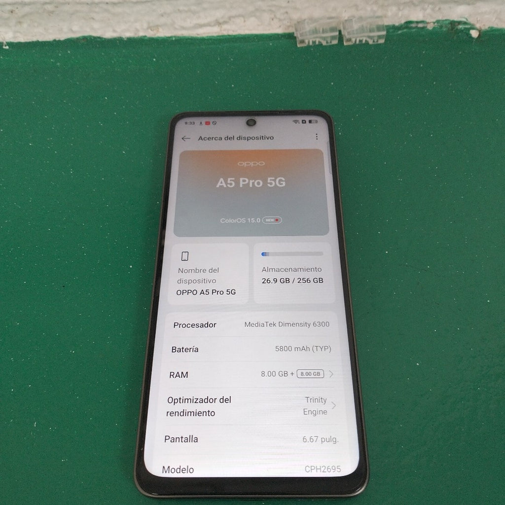 CELULAR OPPO  A5 PRO 5G CPH2695 (2025) 256 GB 8 GB RAM (SEMINUEVO)