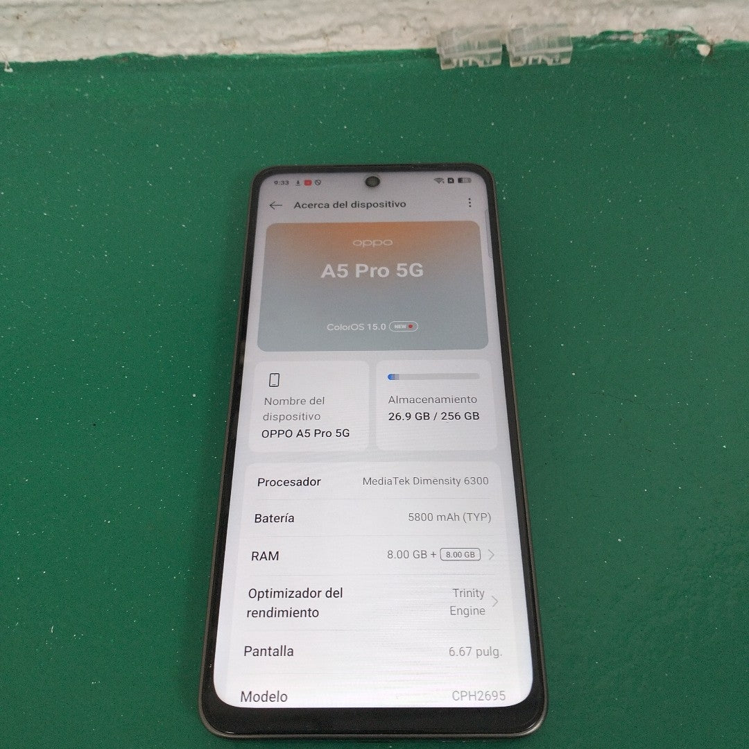 CELULAR OPPO  A5 PRO 5G CPH2695 (2025) 256 GB 8 GB RAM (SEMINUEVO)