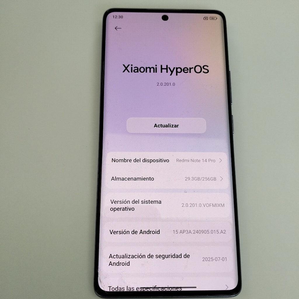 CELULAR XIAOMI REDMI NOTE 14 PRO 24116RACCG (2024) 256 GB 8 GB RAM (SEMINUEVO)