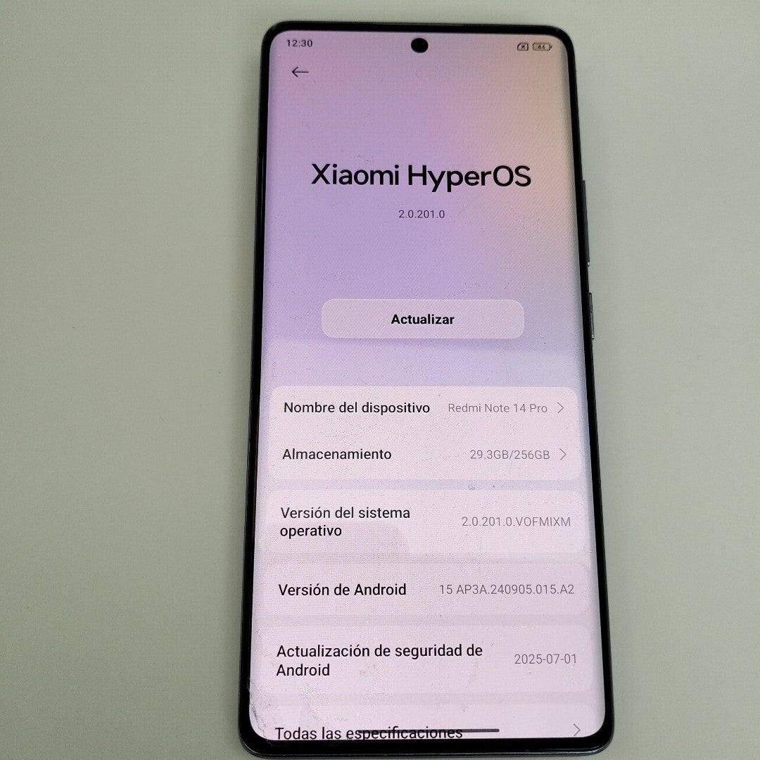 CELULAR XIAOMI REDMI NOTE 14 PRO 24116RACCG (2024) 256 GB 8 GB RAM (SEMINUEVO)