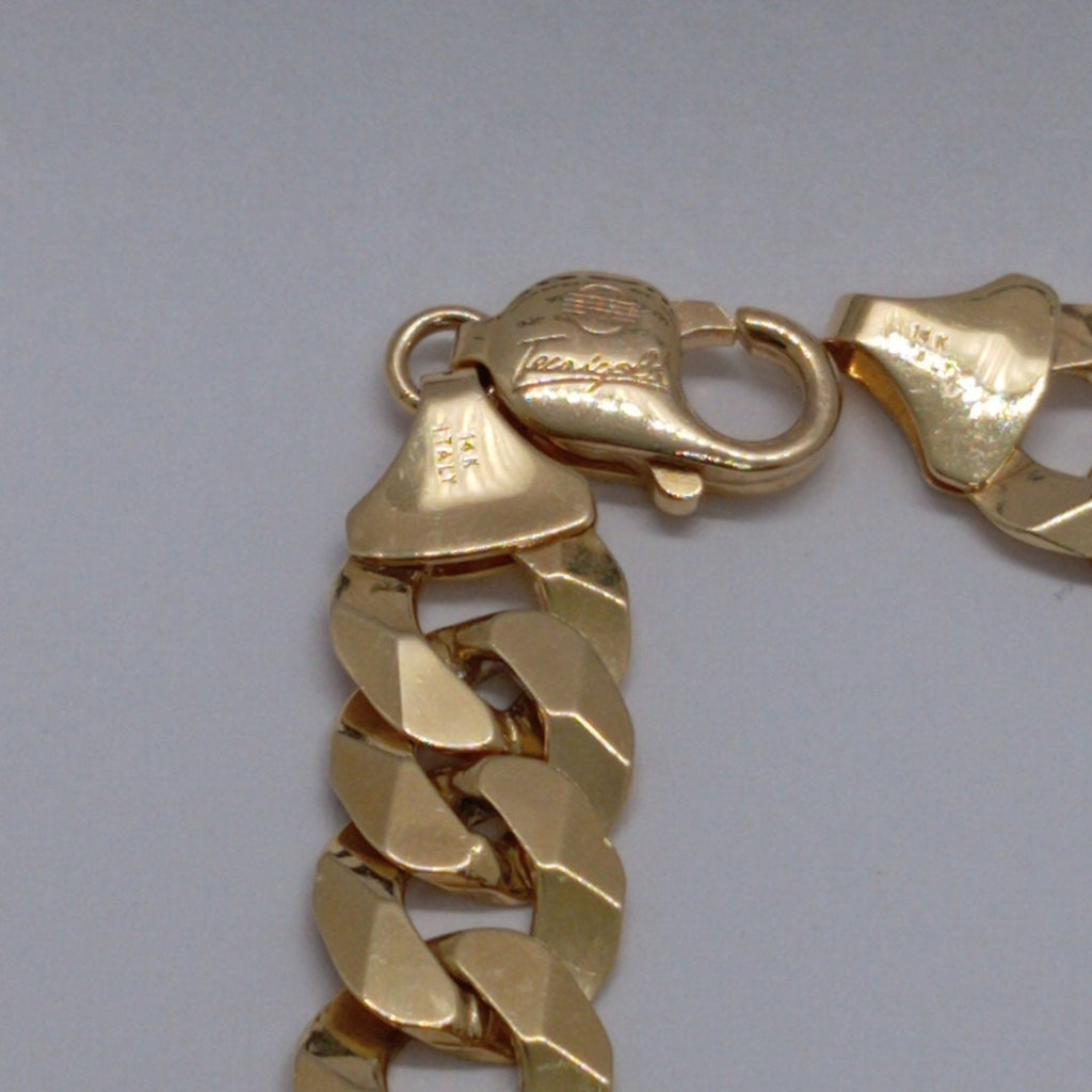 PULSERAS CABALLERO BARBADA AMARILLA ORO 14K 29.8 (NUEVO)