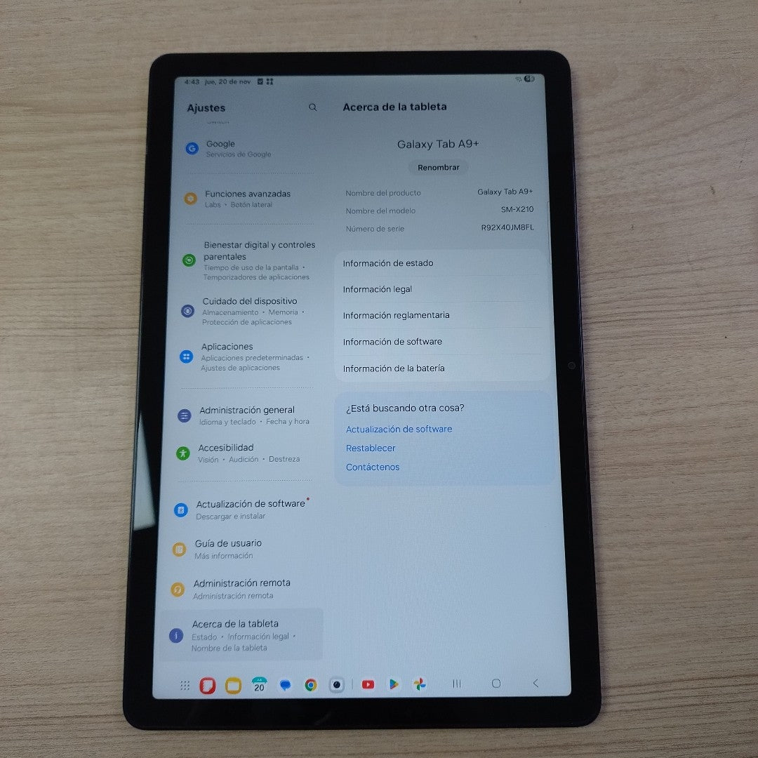 TABLETA SAMSUNG GALAXY TAB A9+ SM-X210 (2023) 128 GB 8 GB RAM (SEMINUEVO)