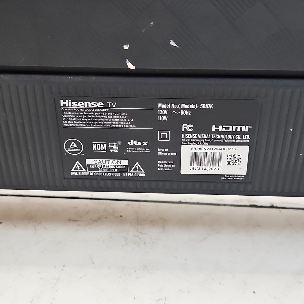 PANTALLA HISENSE 50A7K (2023) 50" LED 4K (SEMINUEVO)
