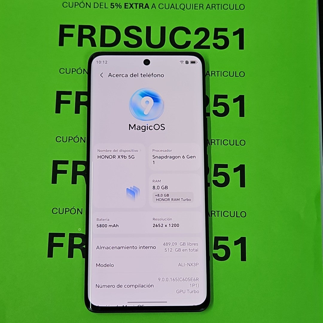 CELULAR HONOR X9B 5G ALI-NX3P 512 GB 8 GB RAM (SEMINUEVO)
