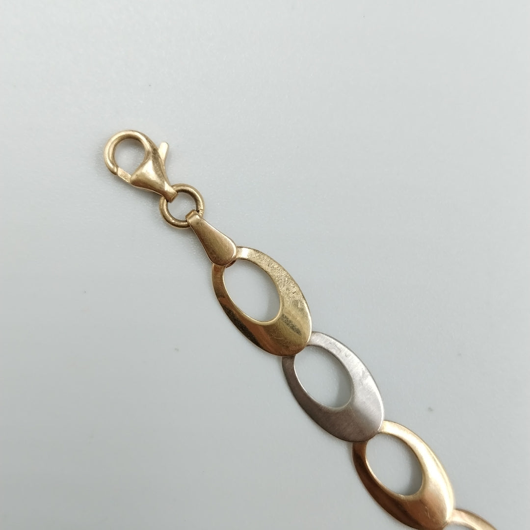 PULSERA. ORO, ORO COMBINADO. 14 K 3.7 GRMS (SEMINUEVO)