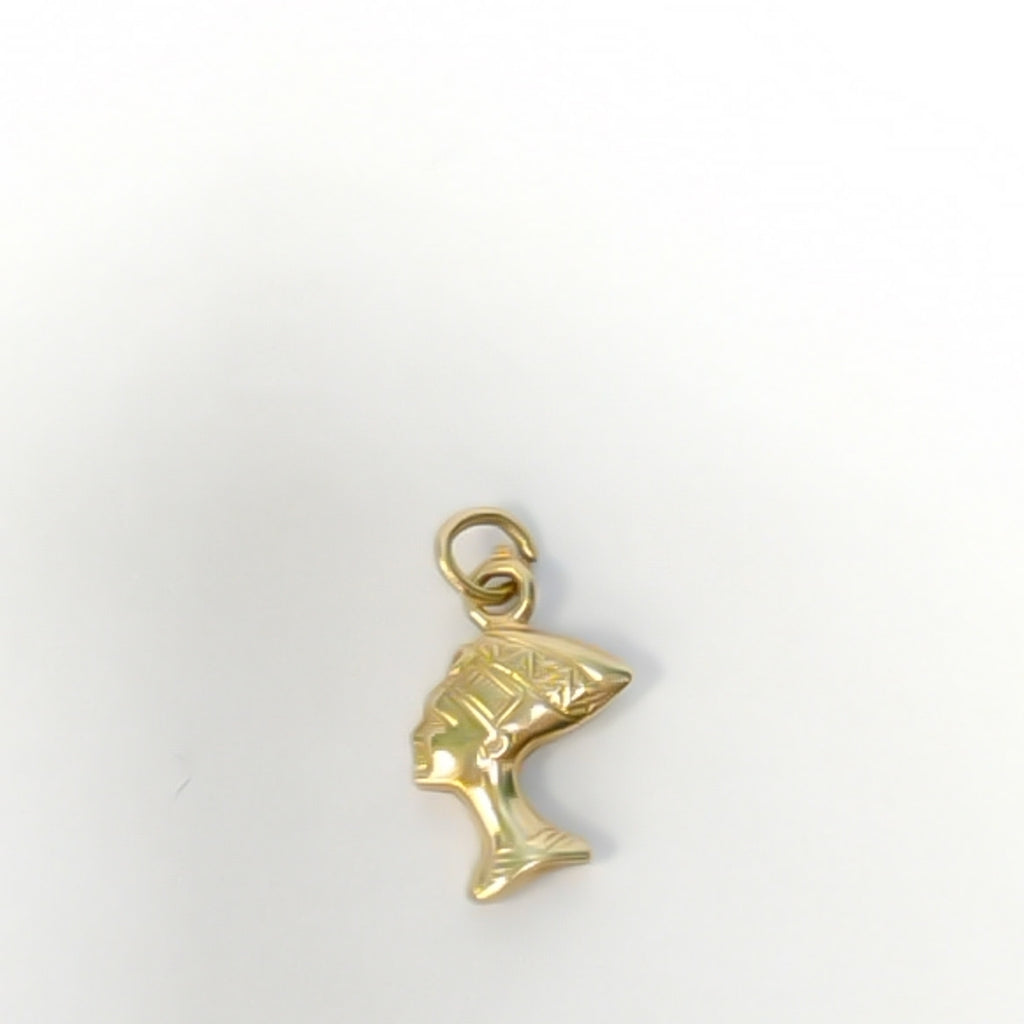 K1 0,70 GRMS 14 K ESPECIFICACIONES COMPLEMENTARIAS DIJE NEFERTITI ROTA REZA PERO (SEMINUEVO)