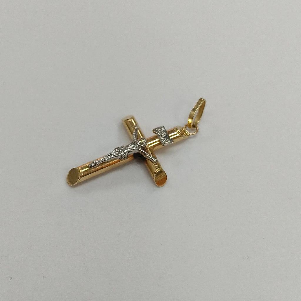 CRISTO. ORO, ORO BLANCO. 14 K 1 GRMS (SEMINUEVO)