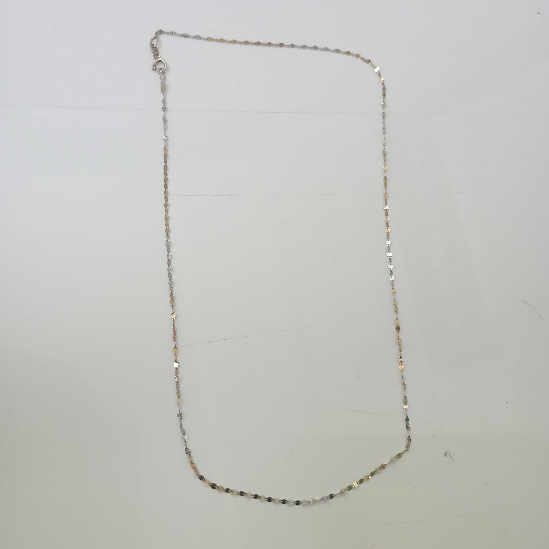 CADENA. ORO, ORO COMBINADO. 14 K 0.8 GRMS (SEMINUEVO)