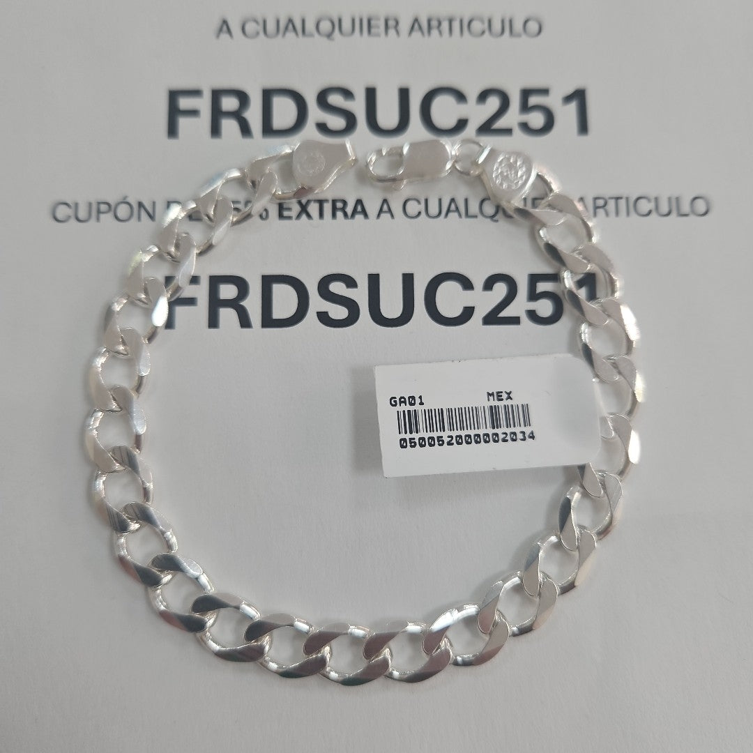 PULSERA BARBADA PLATA .925 17.4G (NUEVO)