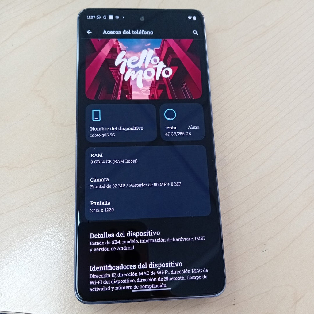 CELULAR MOTOROLA MOTO G86 XT2527-1 (2025) 256 GB 8 GB RAM (SEMINUEVO)