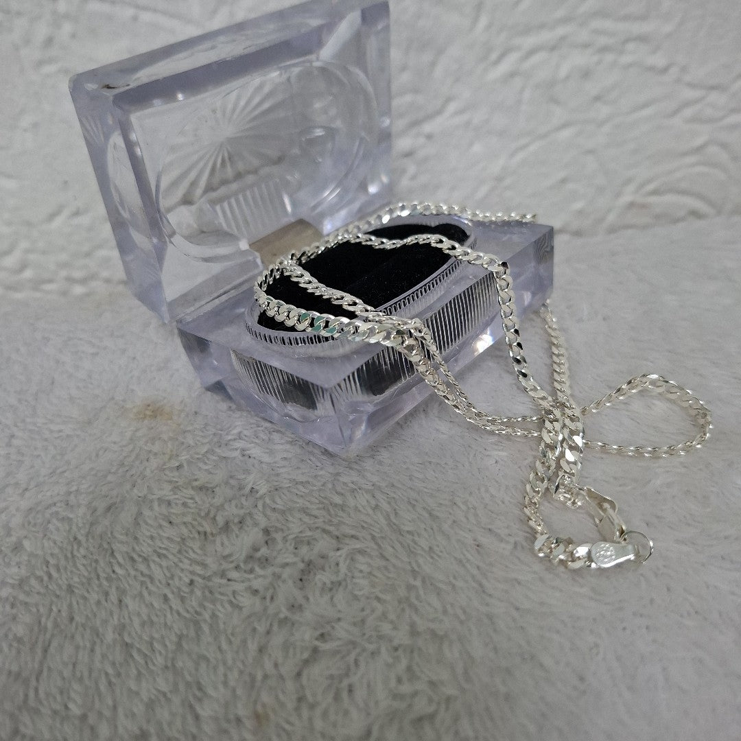 CADENA BARBADA PLATA .925 13.4G (NUEVO)