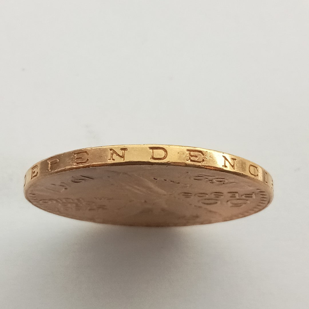 K1 41.6 GRMS 21 K IDENTIFICACIÓN MONEDA NOMINATIVA. MATERIALES ORO. (SEMINUEVO)