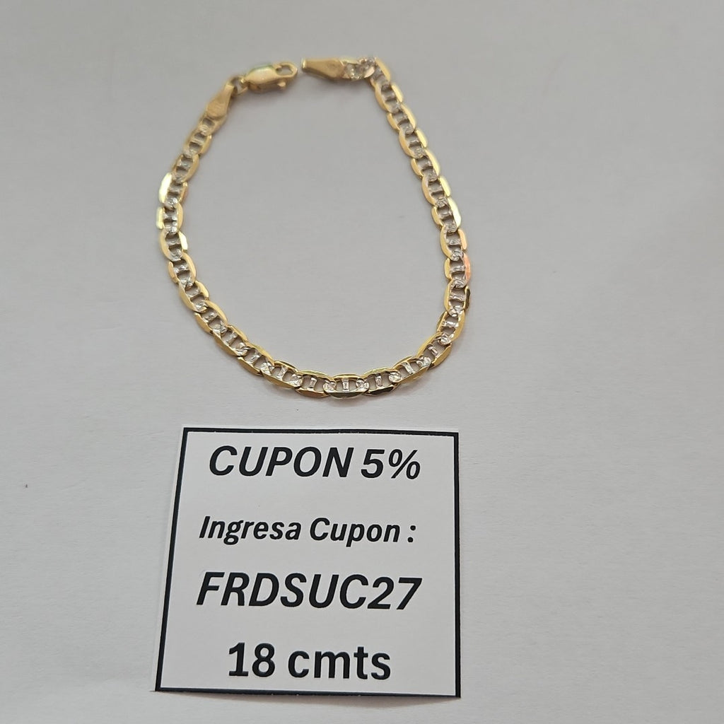 PULSERA TEJIDO MARINERO DIAMANTADO 4.5GR 18 CM (NUEVO)