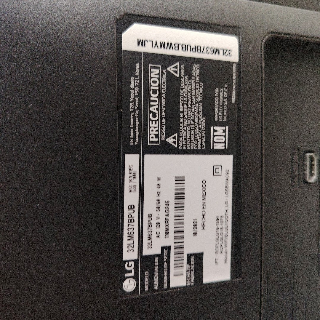 PANTALLA LG 32LM637BPUB (2021) 32" LED HD (SEMINUEVO)