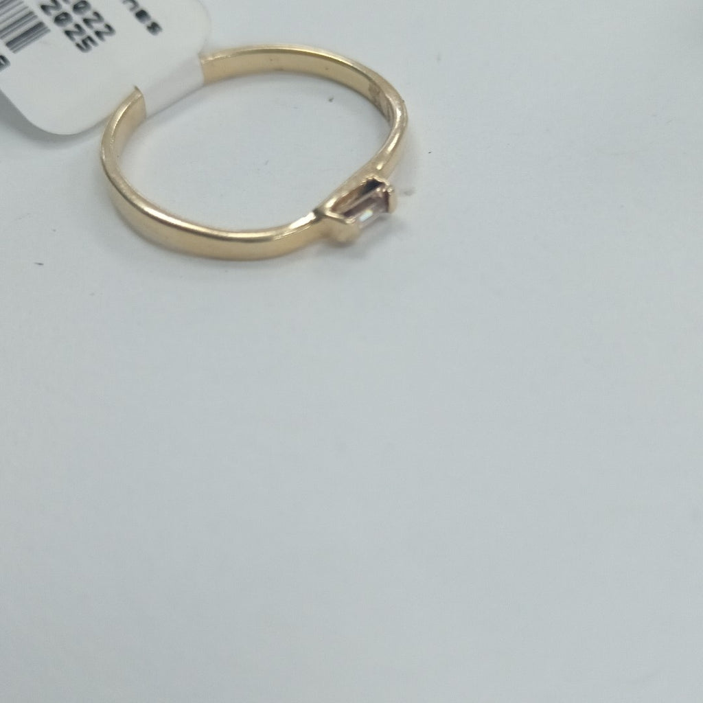 10193AND00065B2814 FRD12 ANILLO LISO CON CIRCONIA ESTILO BAGUETTE ORO 14K 1.4GRS (NUEVO)