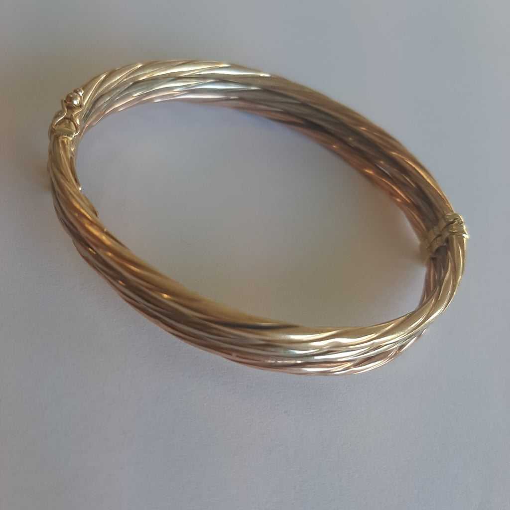 K1 10,50 GRMS 14 K ESPECIFICACIONES COMPLEMENTARIAS PULSERA RIGIDA ORO COMBINAD (SEMINUEVO)