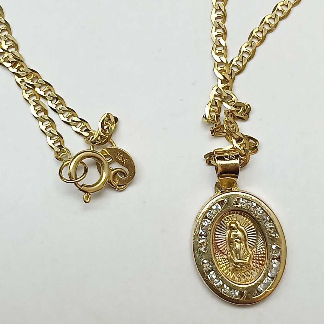 CADENA, MEDALLA RELIGIOSA. ORO. 10 K 2.3 GRMS (SEMINUEVO)