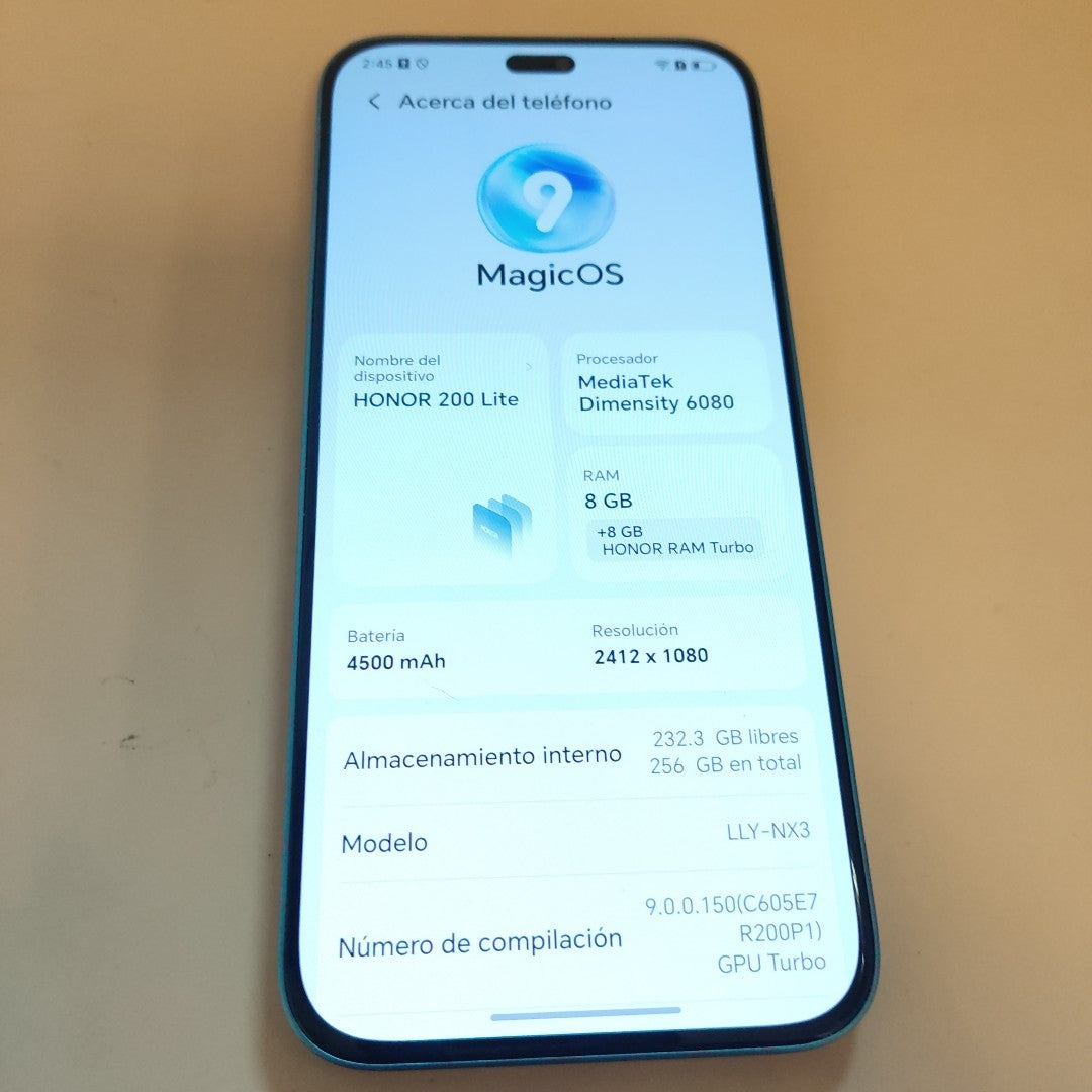 CELULAR HONOR 200 LITE LLY-NX3 (2024) 256 GB 8 GB RAM