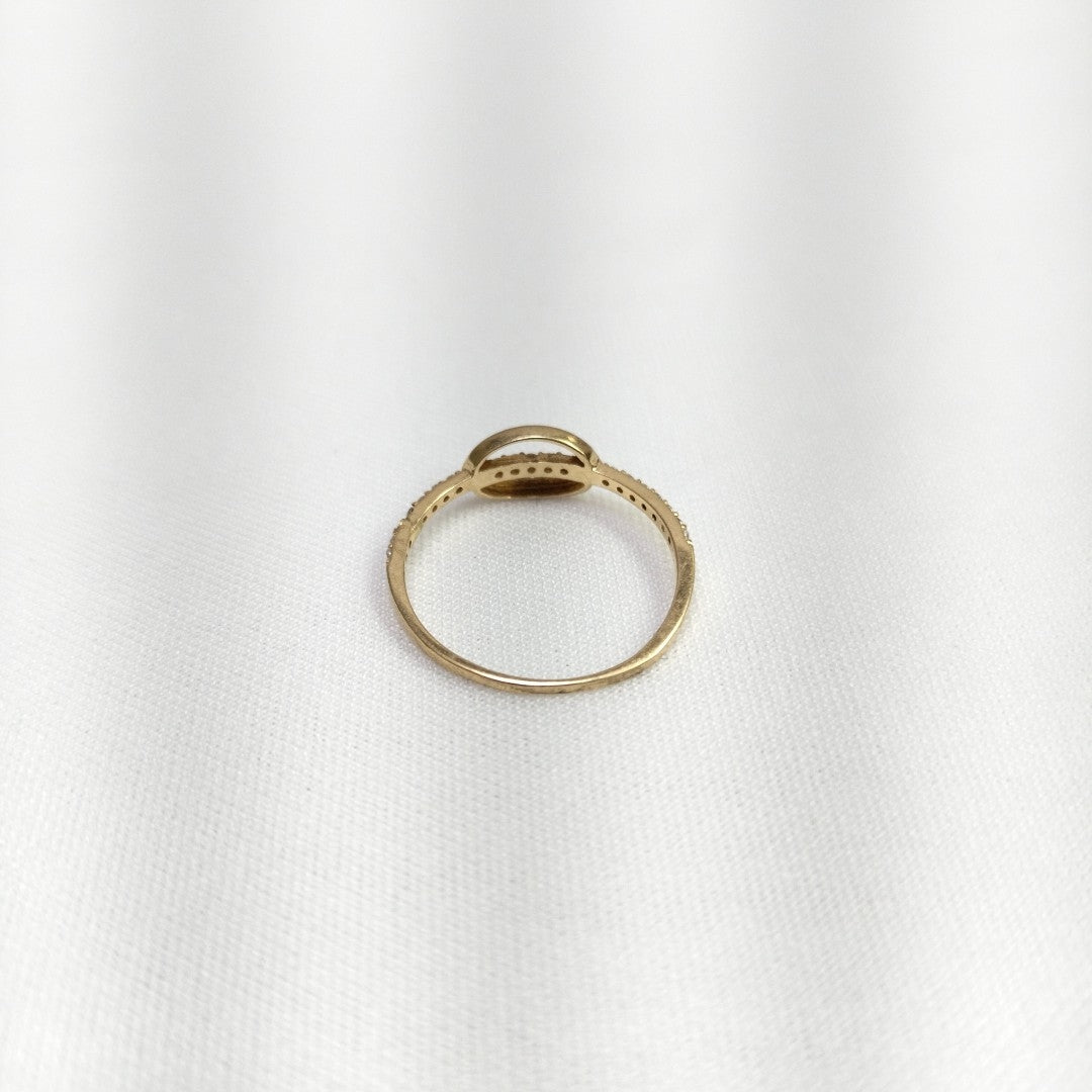 10029AND00065B2152 FRD11 ANILLO DE OVALO CON CIRCONIAS ORO 14K 1.1GRS (NUEVO)