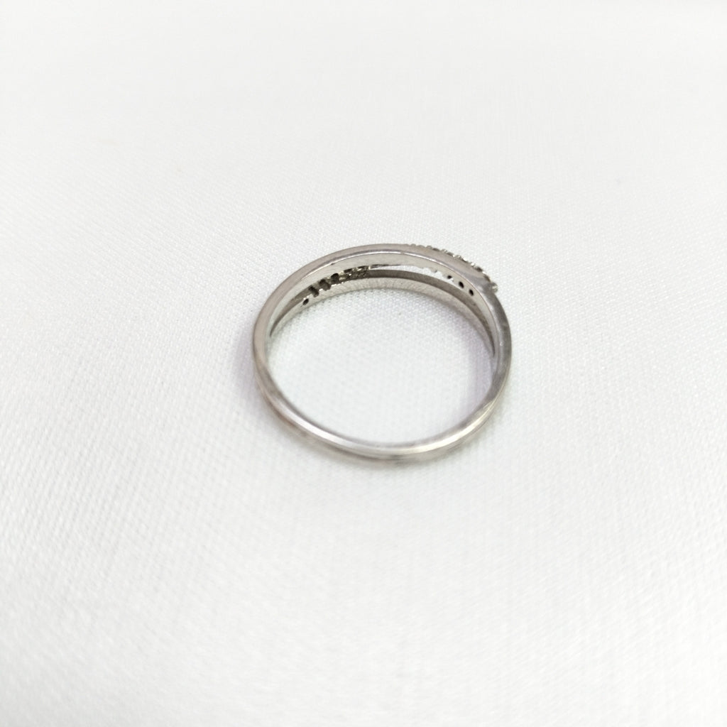 10431AND00080B3405 FRD16 ANILLO 3 HILOS CRUZADO CON CIRCONIAS O/B ORO 14K 2.5GRS (NUEVO)