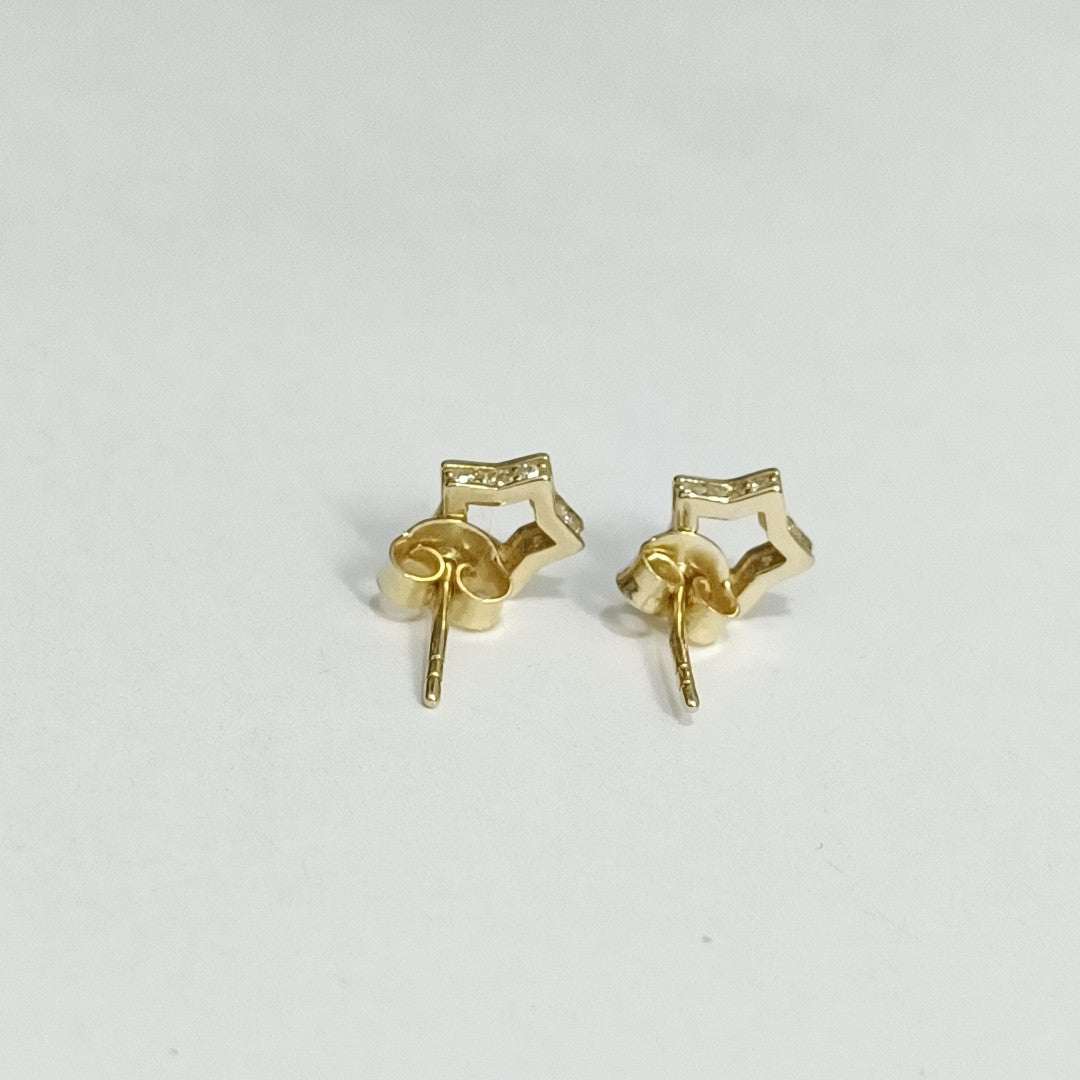 10419BRO00000B2589 FRD23 BROQUEL DE ESTRELLA CON CIRCONIAS A LOS COSTADOS ORO 14K 1.3GRS (NUEVO)