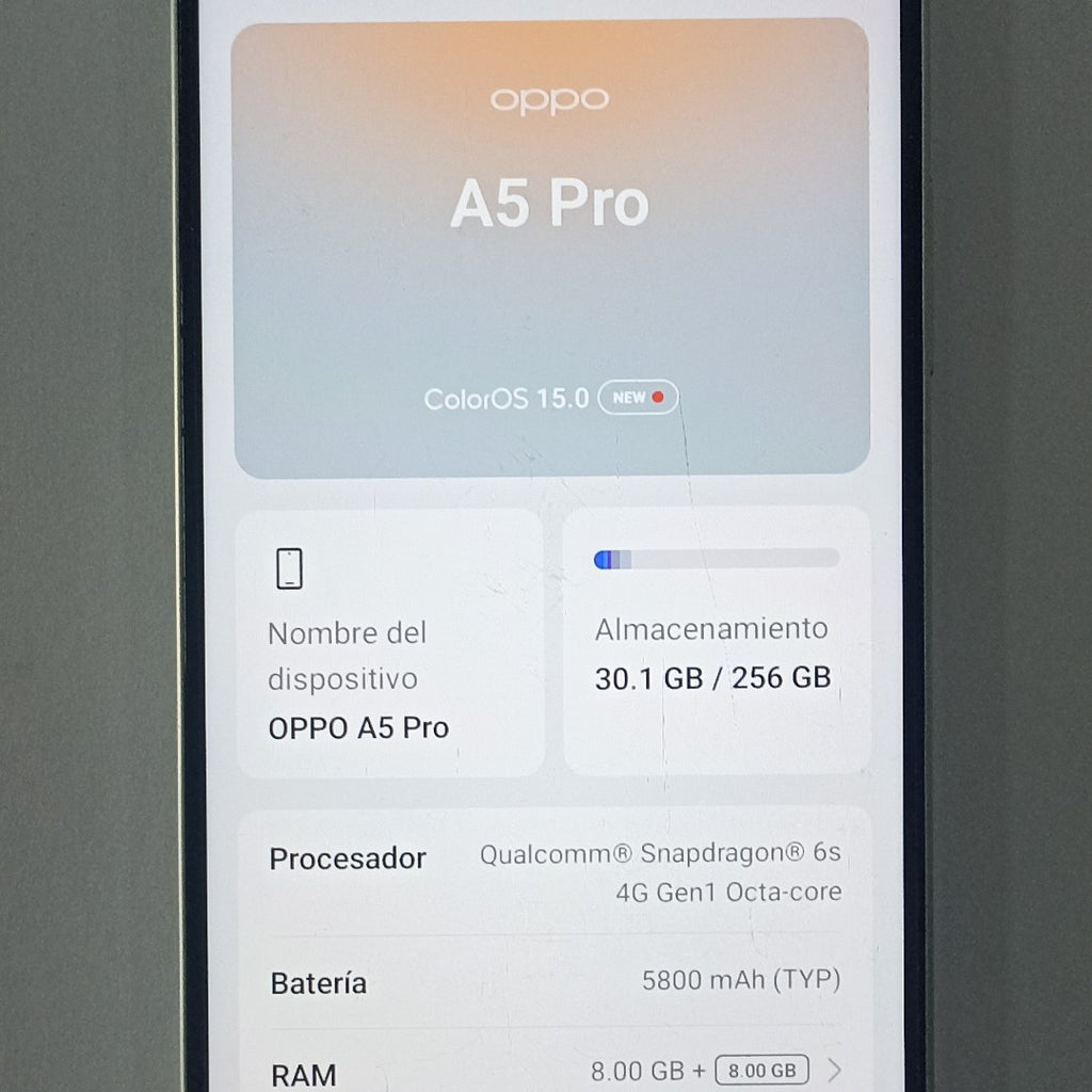 CELULAR OPPO  A5 PRO CPH2711 (2025) 256 GB 8 GB RAM (SEMINUEVO)