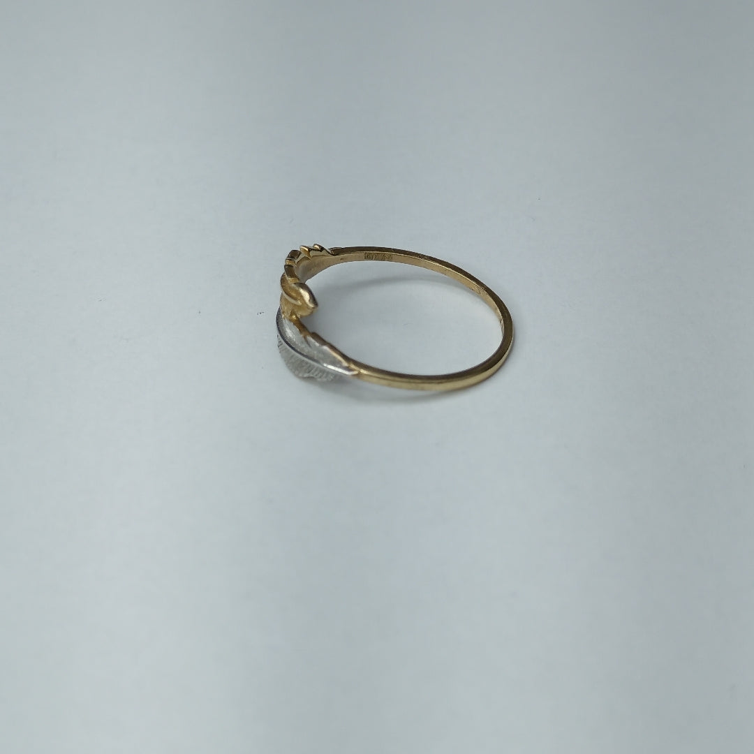 10221AND00080A4262 FRD23 ANILLO DE HOJAS 2 OROS ORO 10K 1.7GRS (NUEVO)