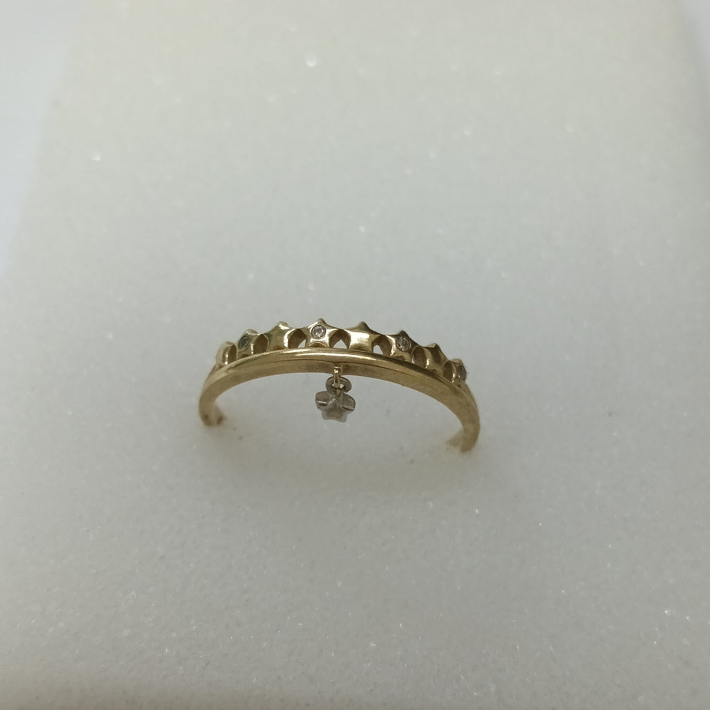 10024AND00070A1648 FRD6 ANILLO DE ESTRELLA CON ESTRELLA COLGANDO CON CIRCONIAS ORO 10K 1.4GRS (NUEVO)