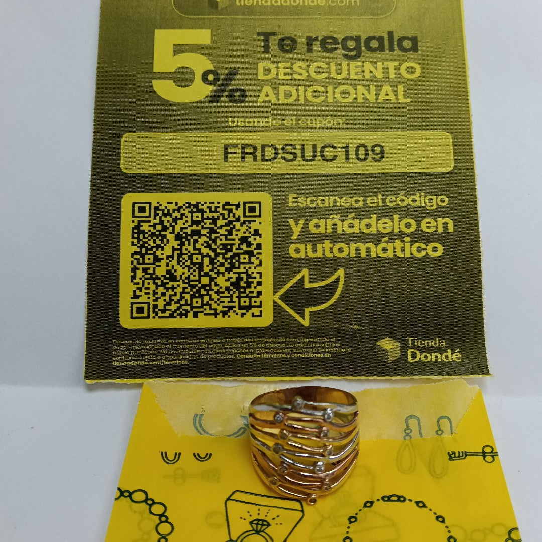 ANILLITO. ORO, ORO COMBINADO. 14 K 6.5 GRMS (SEMINUEVO)