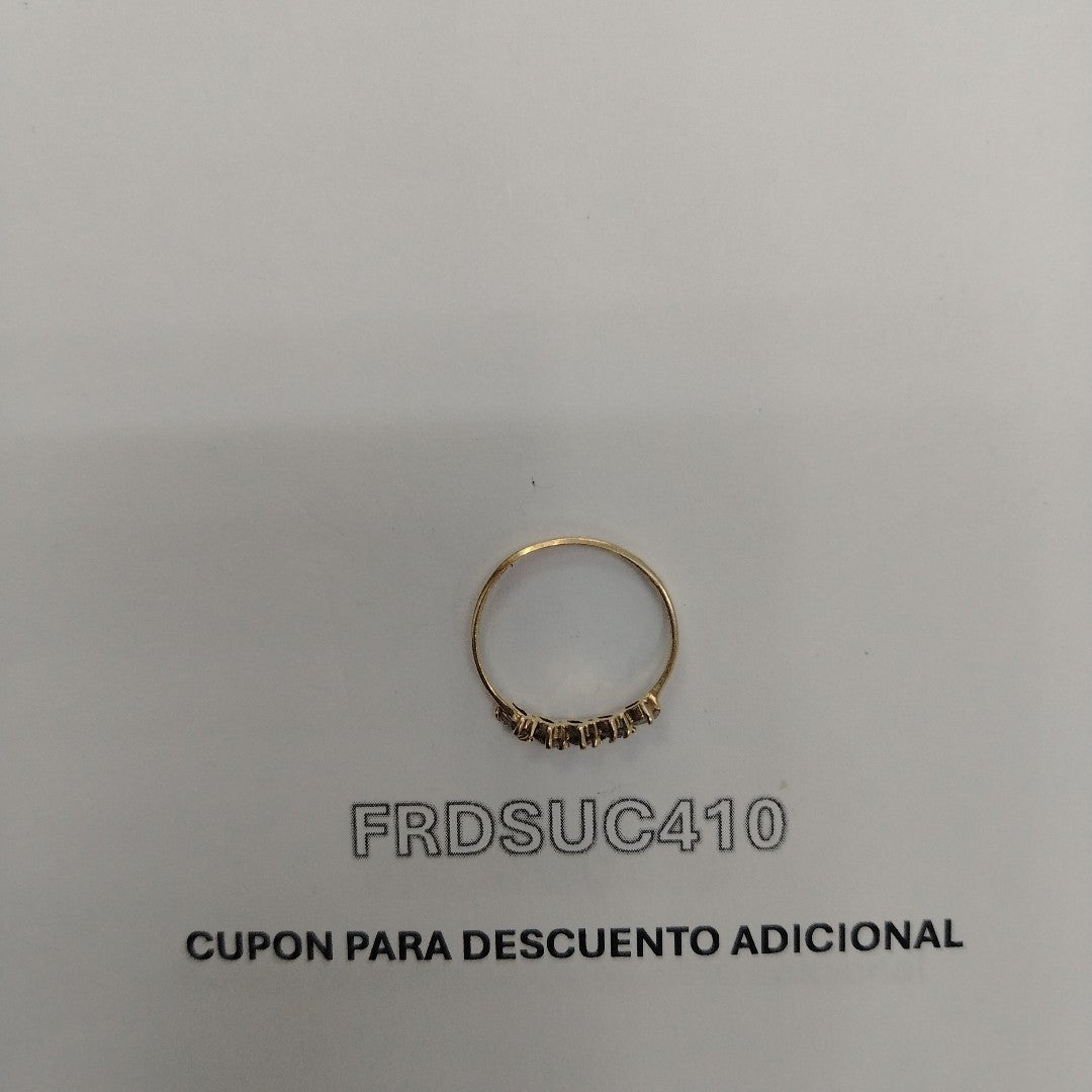K1 1,50 GRMS 10 K ESPECIFICACIONES COMPLEMENTARIAS ANILLITO CON 5 CIRCONIAS EN M (SEMINUEVO)